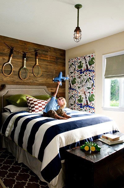 Boys Room with striped bedding