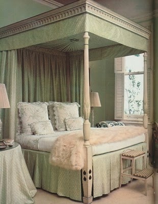 Lee Radziwell bedroom in green