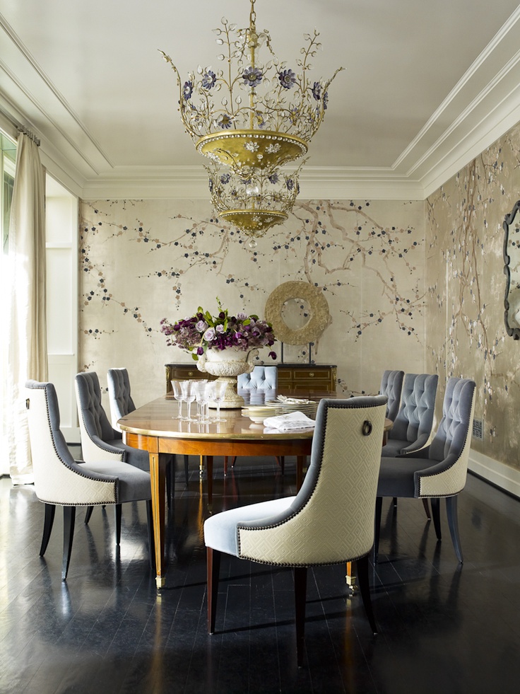 Dining room by Hillary Thomas with Gracie Wallpaper