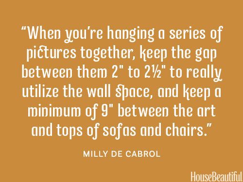 Gallery Wall Advice from Milly De Cabrol via HB