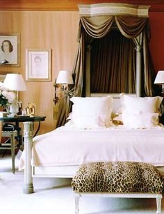 Gorgeous bed with leopard bench