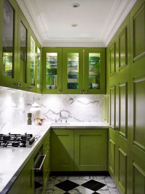 Green kitchen via home design love