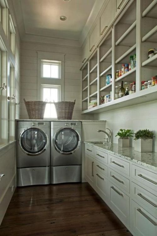 Laundry Room with great shelving
