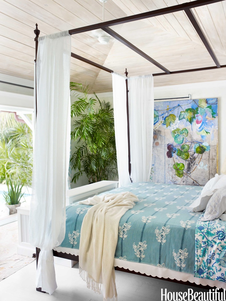 Liza Pulitzer Bedroom Palm Beach via House Beautiful