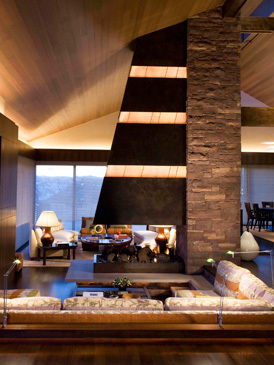 Open FIreplace in the Main Room in Aspen Home