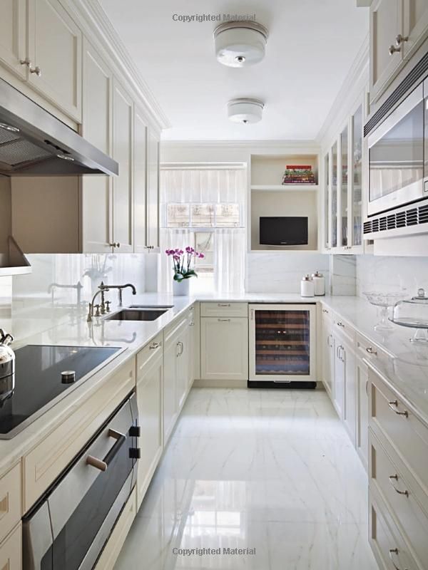 large galley kitchen via Alexa Hampton Decorating in Detail