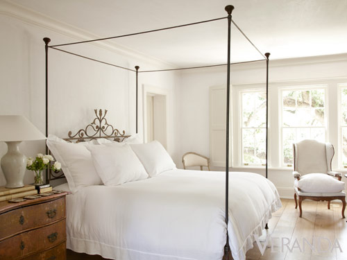 A casually elegant bedroom of Pamela Pierce's Houston home via Veranda