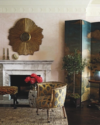 Celerie Kemble Fireplace with Screen via Distinctive Fireplaces