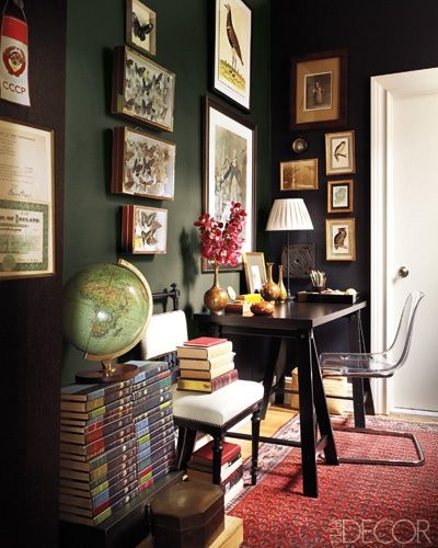 Elle Decor Study with Gallery Wall