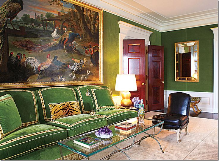 Green Velvet Sofa in Tory Burch's Apartment