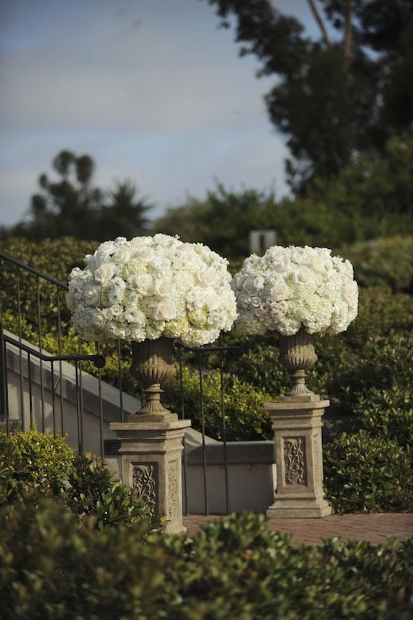 Potted Hydrangeas and Roses via Style Me Pretty