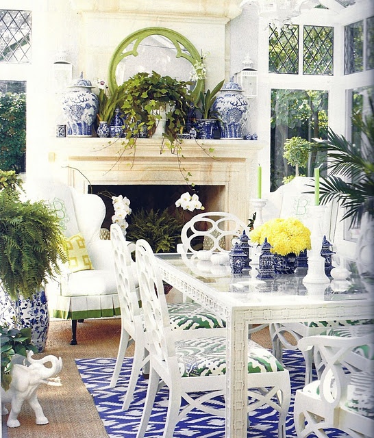 Ruthie Sommers Dining with Fracis Elkins Chairs via Chinoiserie Chic