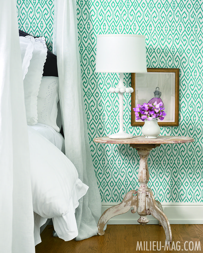 Wallpapered Bedroom by Shannon Bowers in Milieu Mag