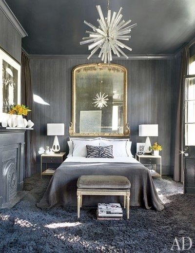 Shades of Gray in this bedroom featured in AD