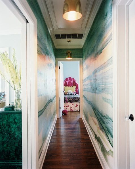 Watercolor Hallway in Lonny Magazine