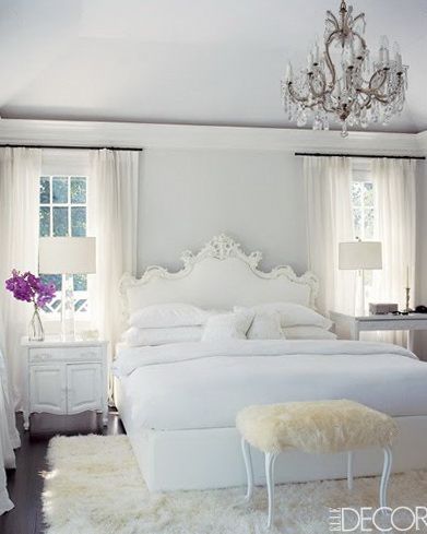 White bedroom via Elle Decor