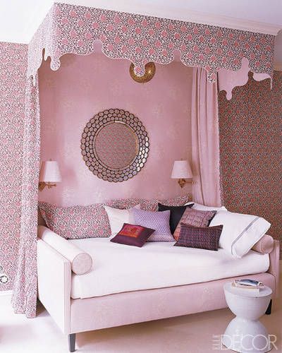 A feminine and worldly room by Katie Ridder via Elle Decor