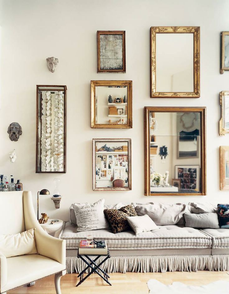 A wall of mirrors via Domino