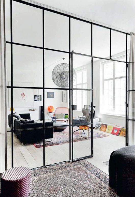 Industrial Glass Room dividers via Elle Decoration UK