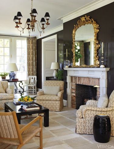 Fireplace in the Boxwood estate in Nashville