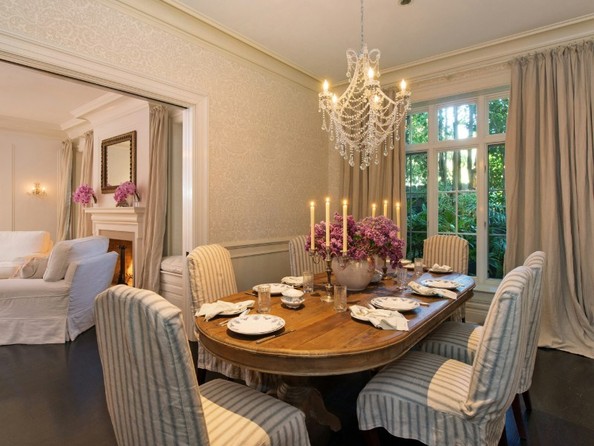 Dining room of Jennifer Lawrence LA home via Lonny