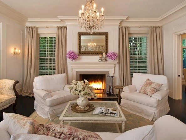 Fireplace in Jennifer Lawrence LA home via Lonny