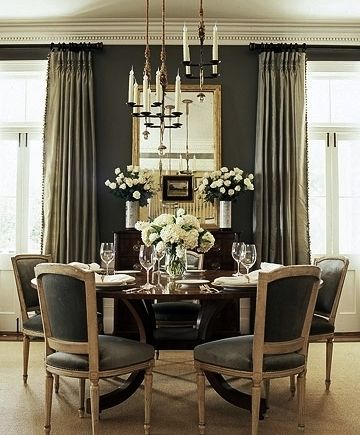 dark gray dining room