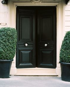 A chic black front door bia Lonny