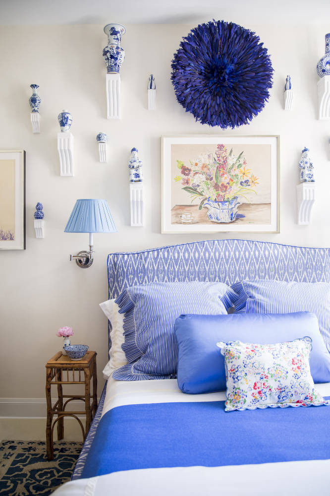 Blue and white bedroom by Nick Olsen via Domino