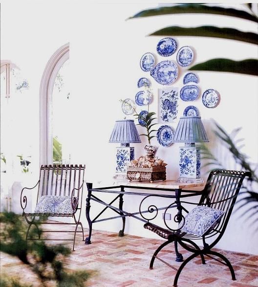 Blue and white display by Charles Faudree