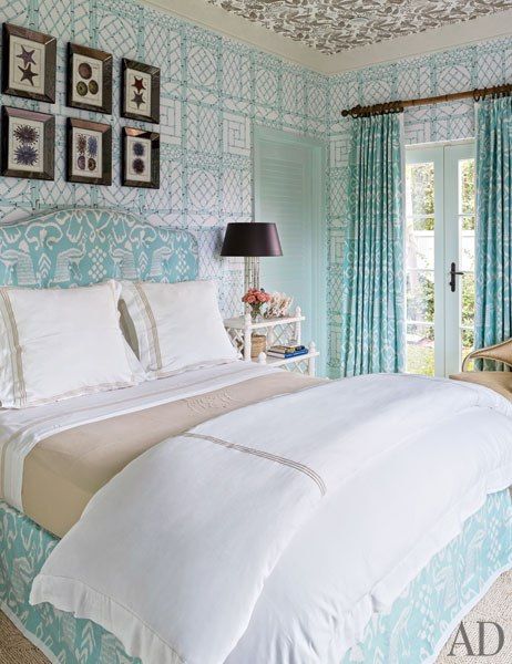 China Seas lattice fabric is what dreams are made of in this bahamas bedroom by Miles Redd via AD