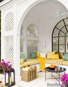 Naples Florida lattice pool house via House Beautiful by Jesse Carrier