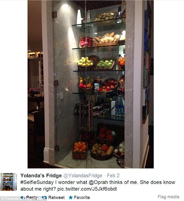 Yolana Fosters Glass Fridge via her instagram