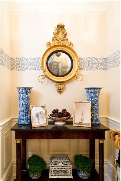 A stylish and lovely vignette by Sara Gilbane Interiors