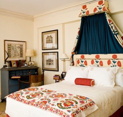 An eclectic andeloquent bedroom by Sara Gilbane Interiors