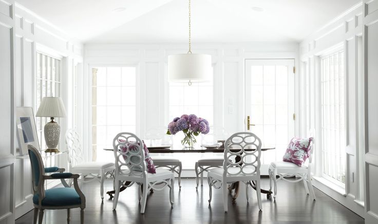 Francis Elkins chairs in teh dining room via Mary McGee Interiors