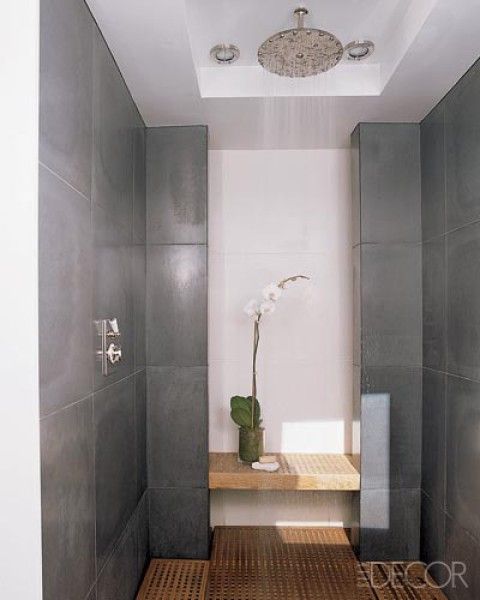 Sophisticated concrete shower via Elle Decor