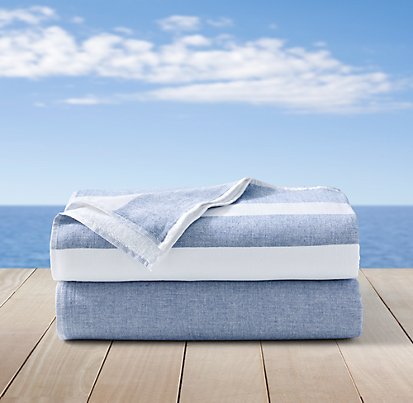 RH Summer Towels Blue and White