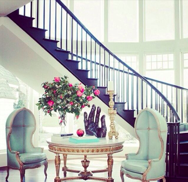 A high style navy staircase