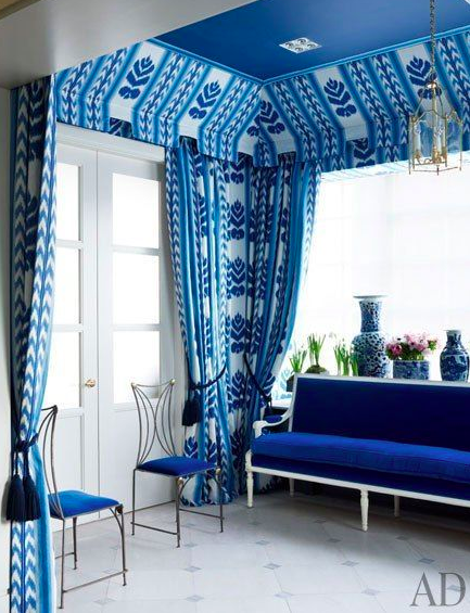 blue and white room by Michael S Smith via AD