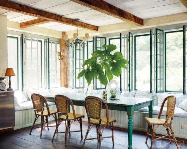 Martha's Vineyard dining room via Elle Decor