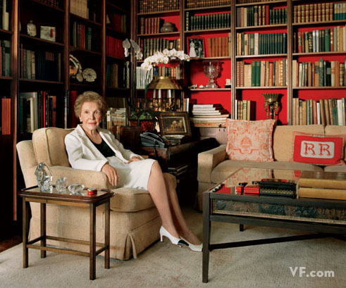 Nancy Reagan in her study via Vanity Fair