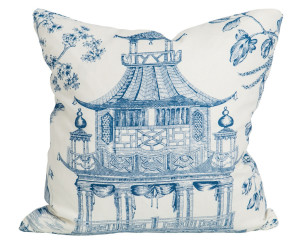 Chinoiserie blue and white pillow via society social