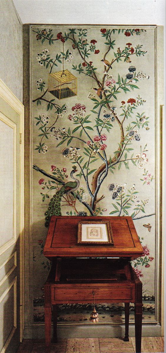 Chinoiserie panel by Anthony Hall via AD May June 1972 via the art of the room