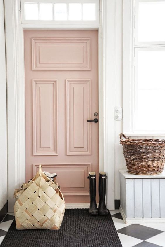 Farrow and Ball Pink Ground blush door
