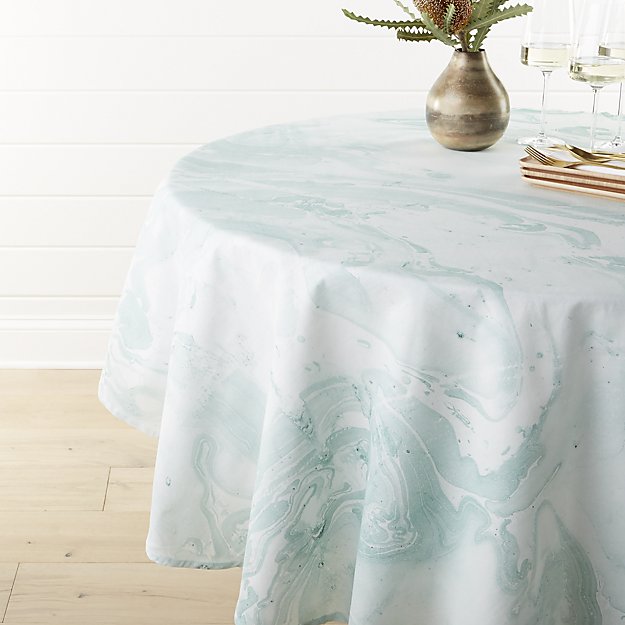 Marble blue tablecloth