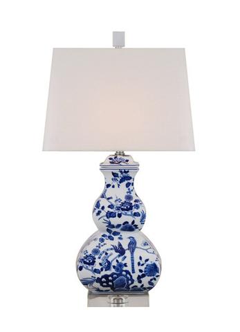 Blue & White Chinoiserie Gourd Lamp