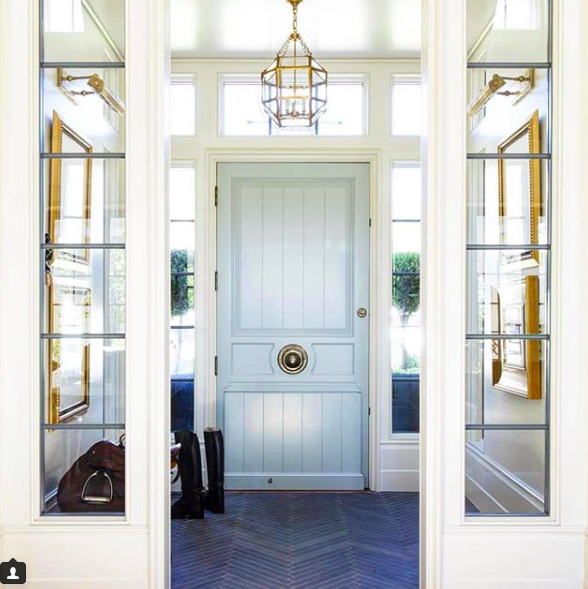 Front door by establish design via The Potted Boxwood